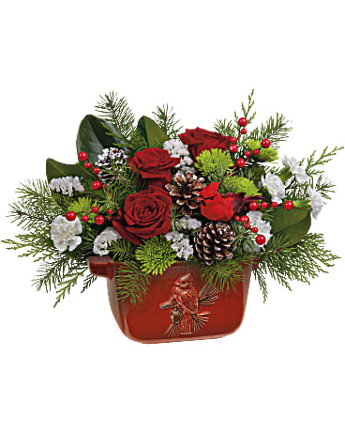 Cardinal Stoneware Centerpiece
