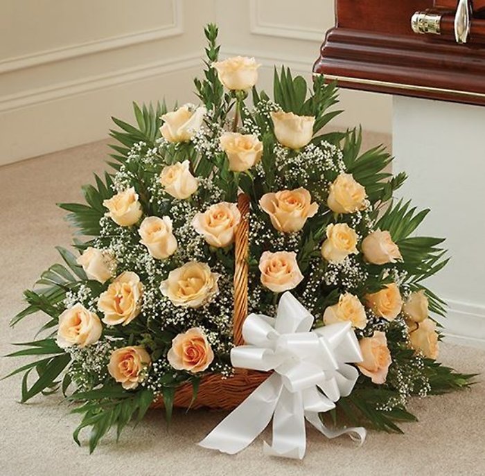 Peach Rose Fireside Basket