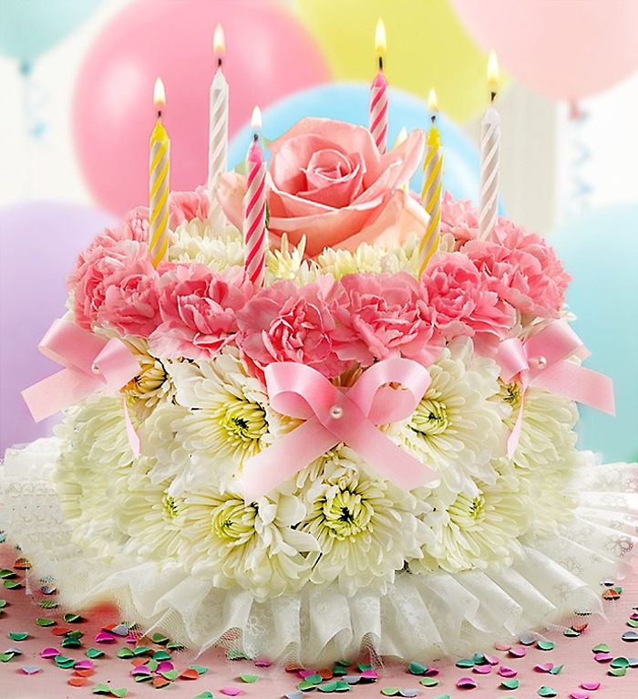Birthday Flower Cake-Pastel