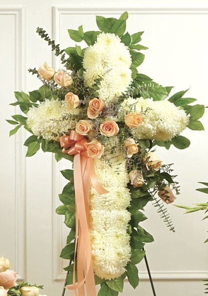Peach And White Cross