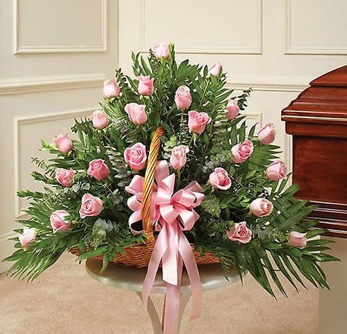 Pink Rose Fireside Basket