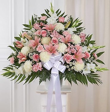 Pink & White Standing Basket