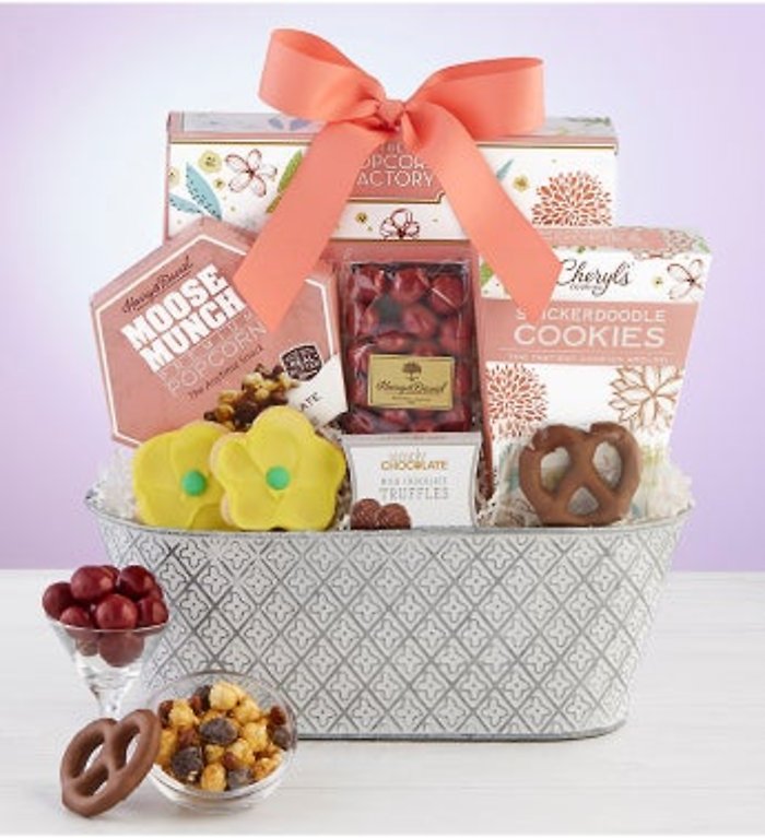 Sweet Treats In Full Bloom Basket