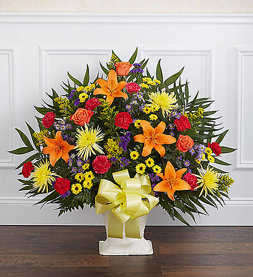 Heartfelt TributeFloor Basket- Bright