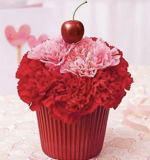 Red and Pink Cupcake