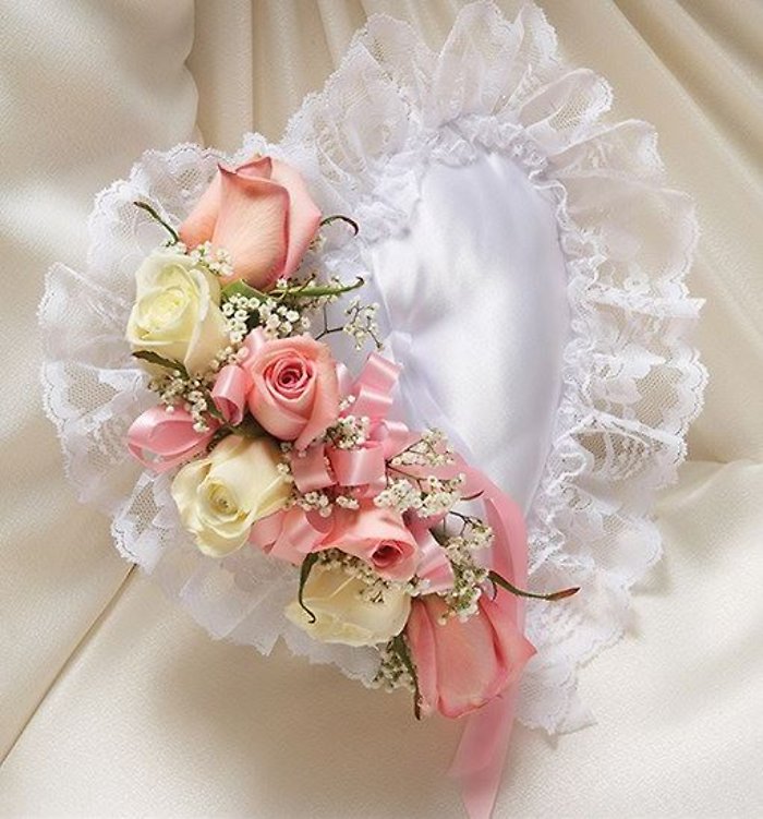 Pink & White Heart Pillow