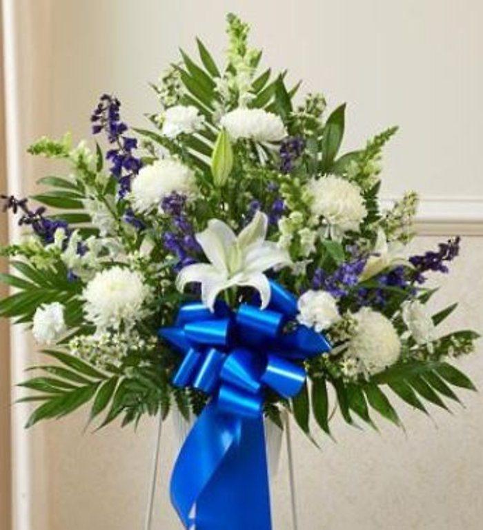 Blue & White Standing Basket