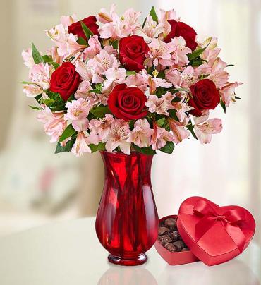 True Love Rose &amp; Peruvian Lily Bouquet