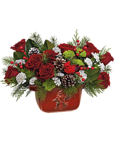 Cardinal Stoneware Centerpiece