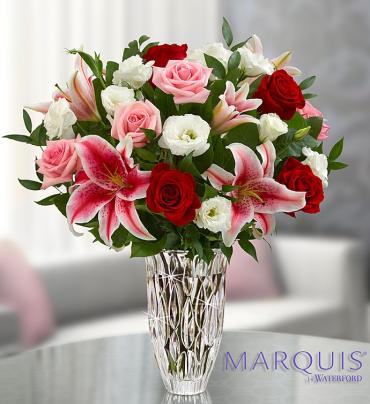 Marquis by Waterford Red Rose and Lily Bouquet