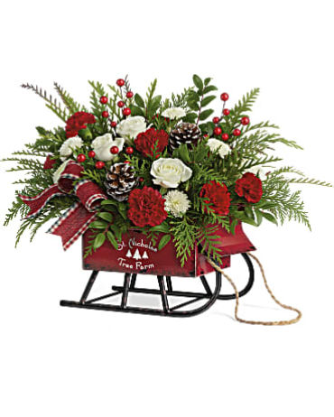 Vintage Sleigh Red & White
