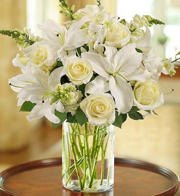 Classic All-White Arrangement