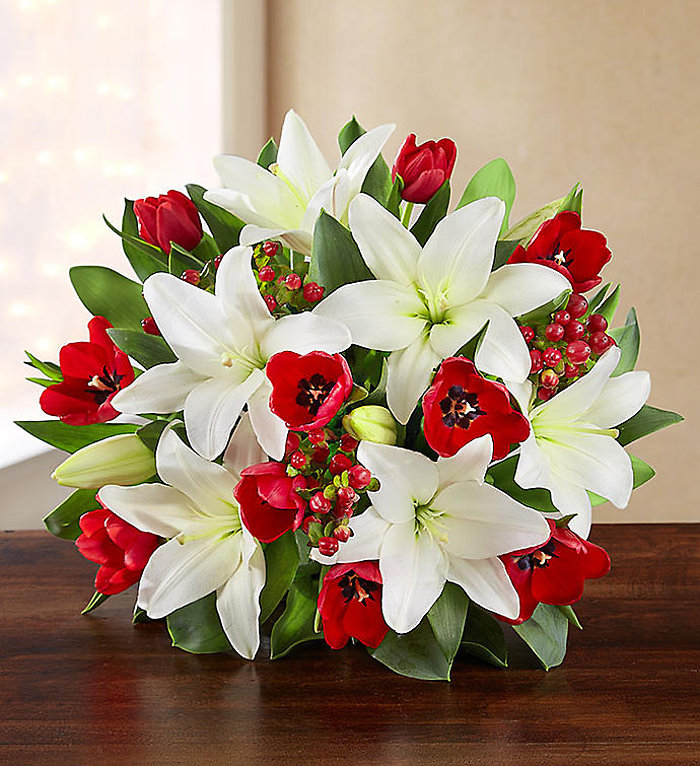 Winter Tulip &amp; Lily Bouquet