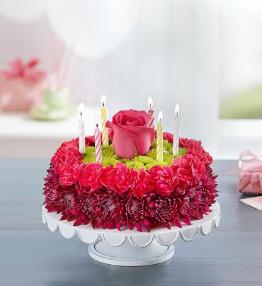 Birthday Wishes Flower Cake Purple