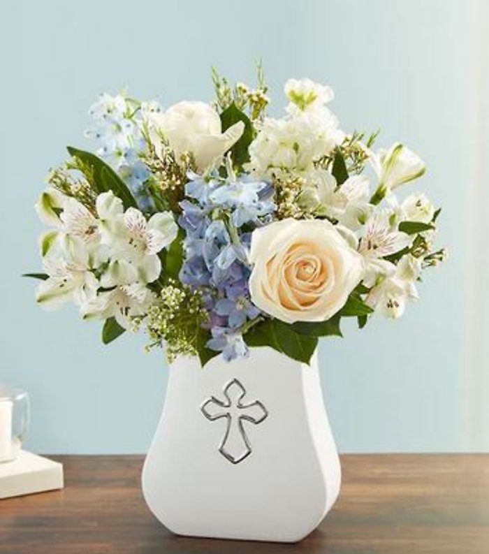 Thoughtful Gesture Blue And White