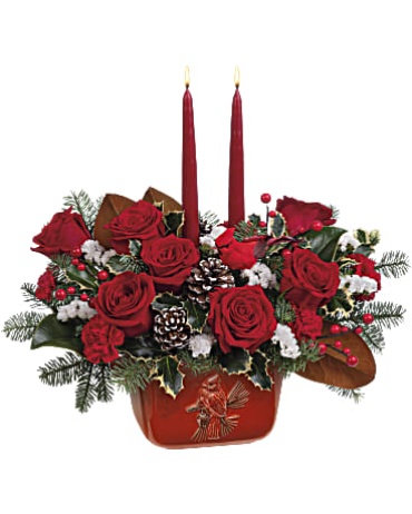 Cardinal Candle Centerpiece
