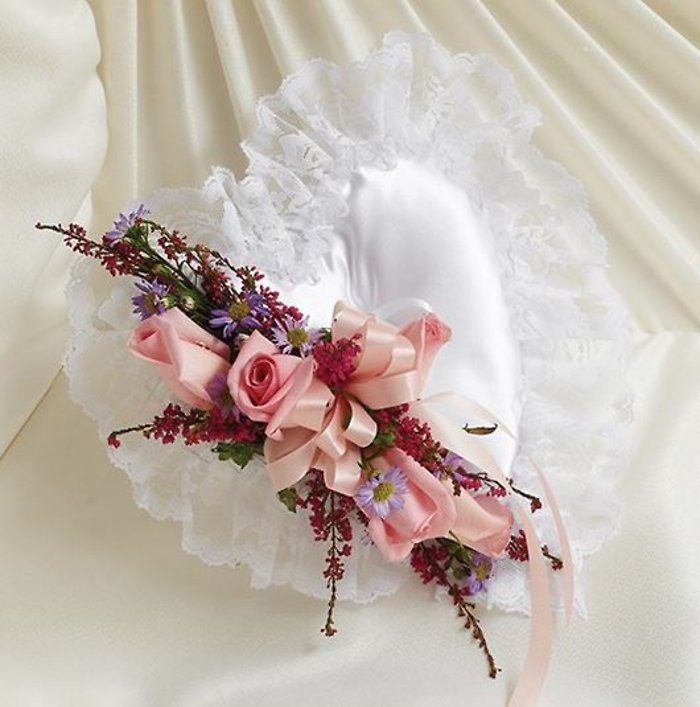 Pastel Satin Heart Pillow