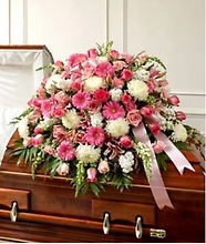Pink And White Casket Spray