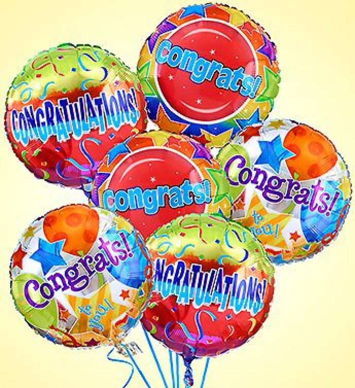 6 Congratulations Balloons