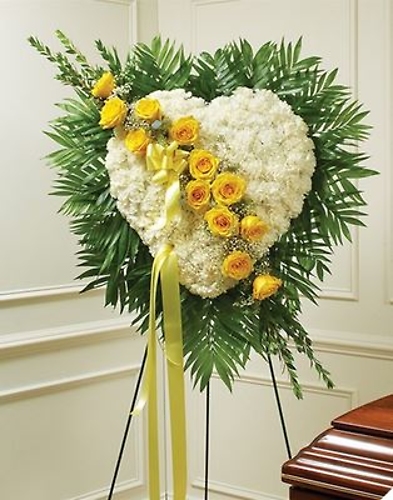 Yellow And White Solid Heart