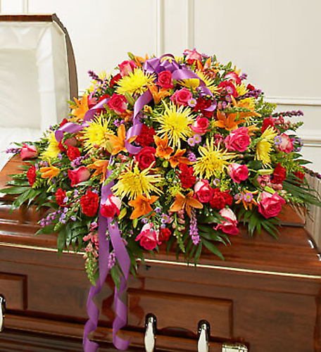 Bright And Colorful Casket Spray