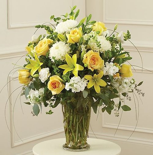 Yellow & White Vase