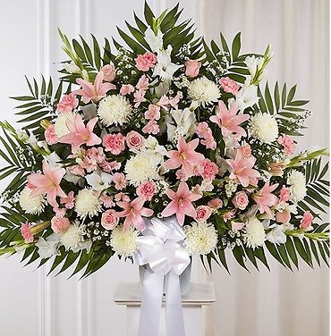 Pink & White Standing Basket