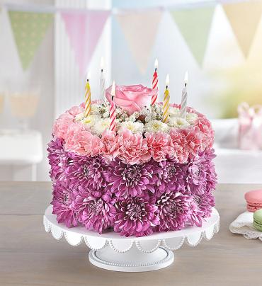 Birthday Wishes Flower Cake lavender