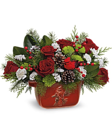 Cardinal Stoneware Centerpiece
