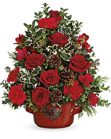 Stoneware Tree with Carnations