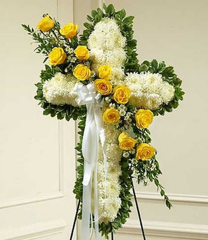 White Cross With Yellow Rose Break