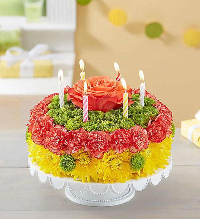 Birthday Wishes Flower Cake Yellow