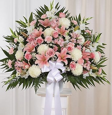 Pink & White Standing Basket